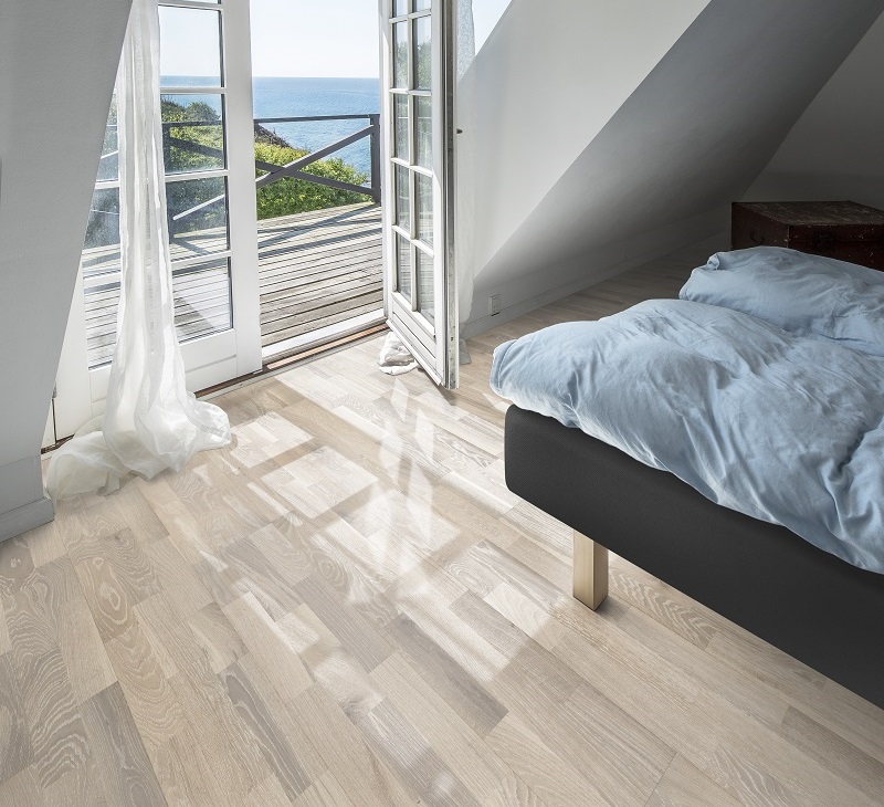 得高Kahrs環(huán)保地板，為你打造魅力新居 三拼白色橡木Oak Pale